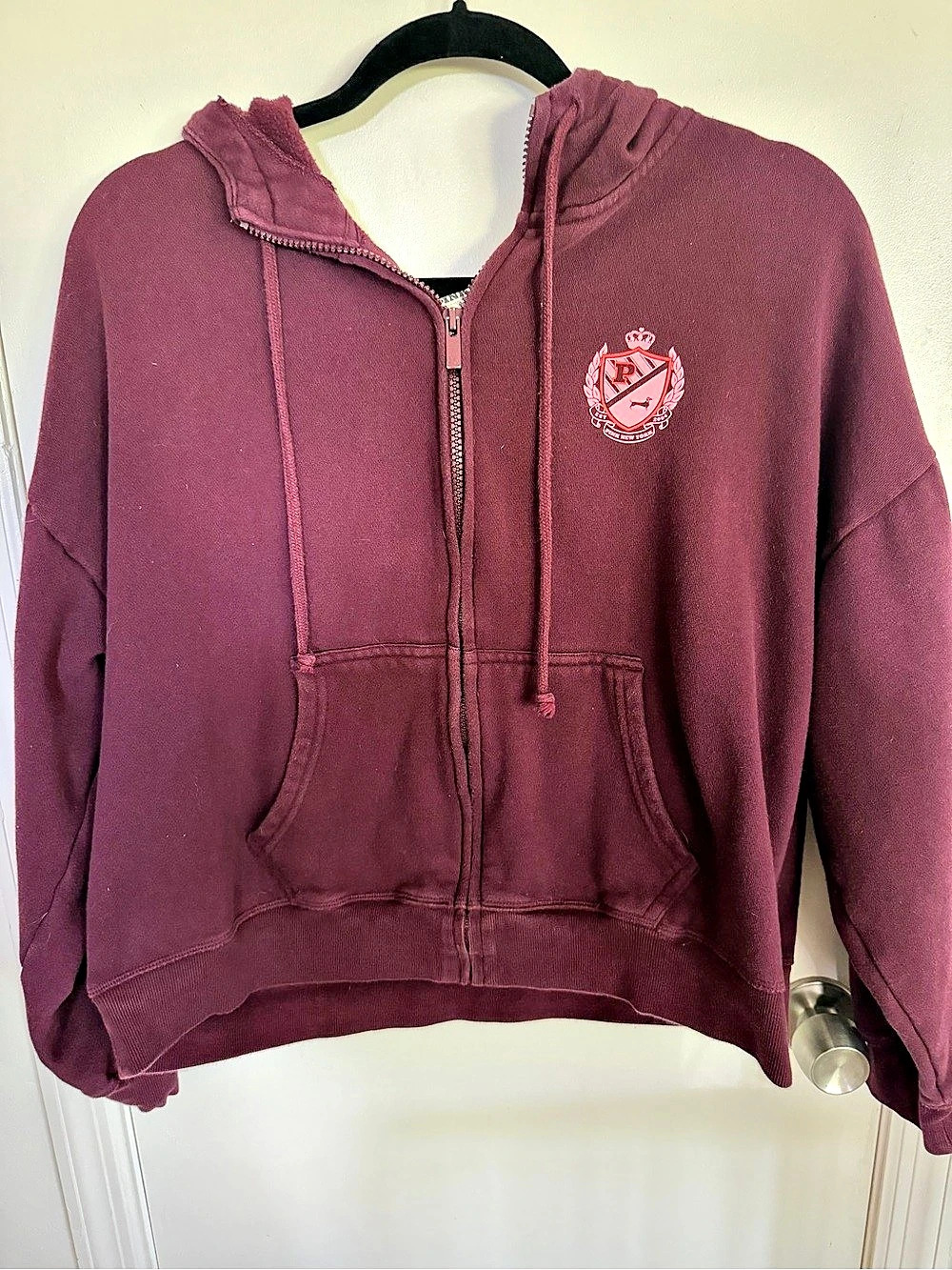 VS PINK Zip Hoodie Burgundy Size Large